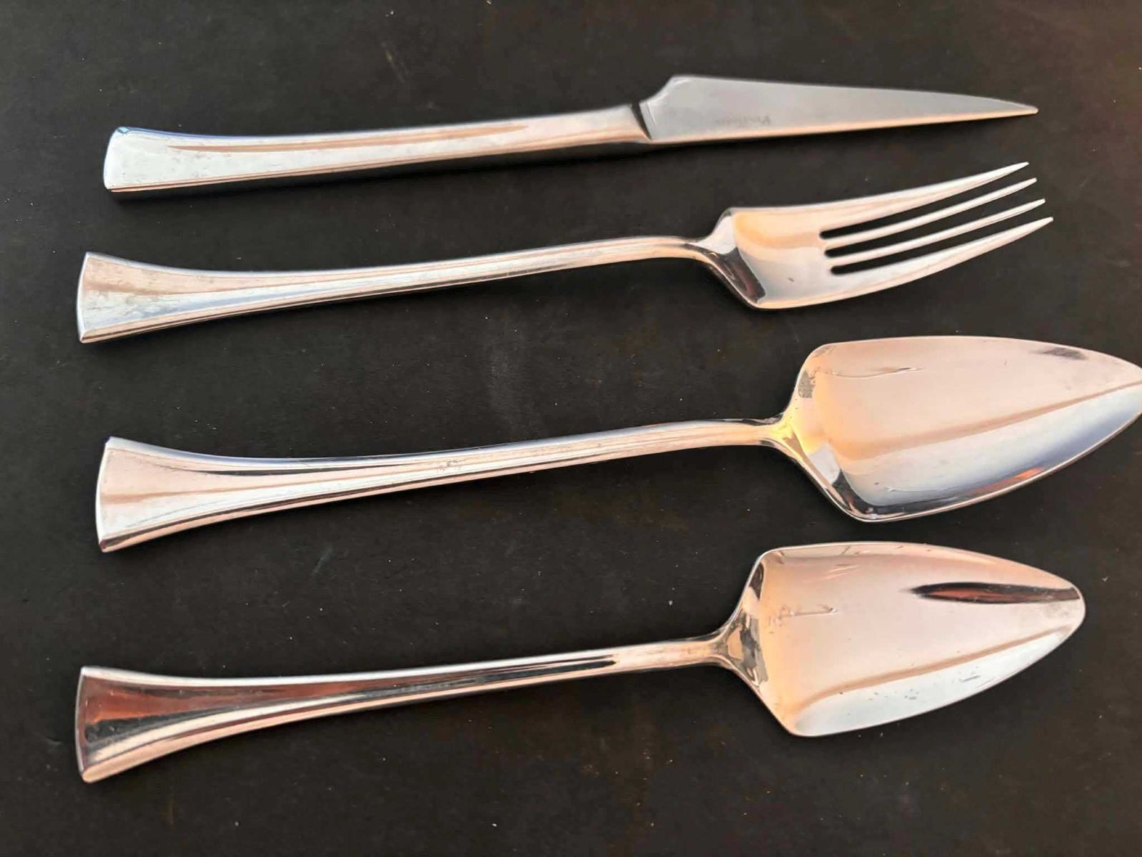 Rare Giacomo Pinti Futuristic Designer Cutlery Set 1990s Italy Pintinox X 5 Vanity Pattern photo vintage
