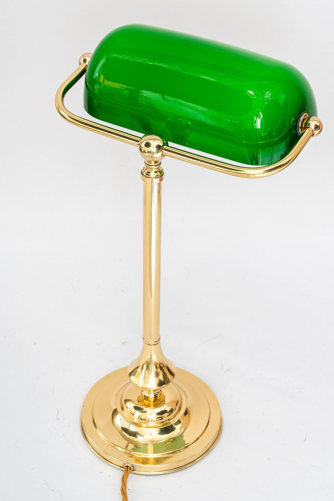 photo furniture Banker Table Lamp With Glass Shade Vienna Around 1920s