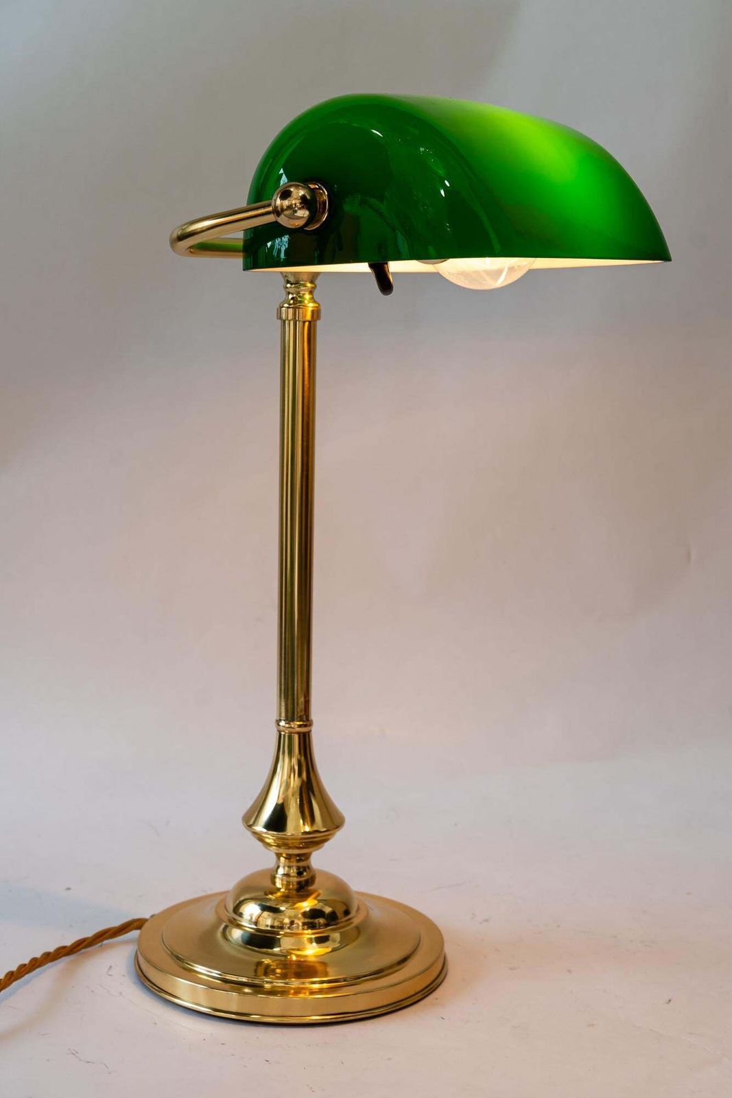 photo vinterior Banker Table Lamp With Glass Shade Vienna Around 1920s
