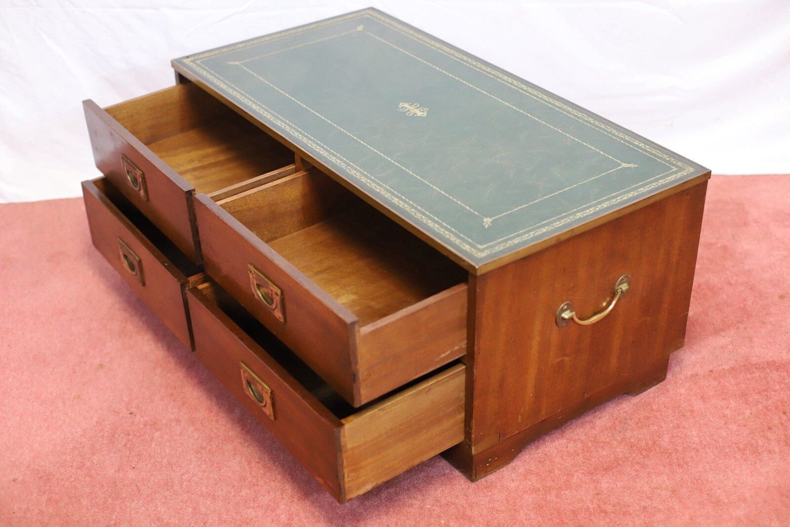 814.0 Reprodux Bevan Funnell Lovely Military Campaign Style Chest Of Four Drawers photo