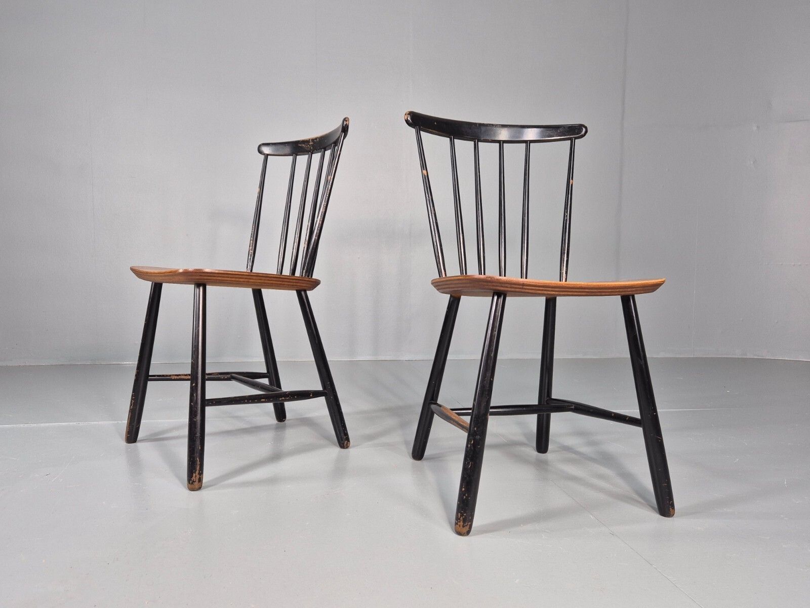 2 Vintage Midcentury Teak Dining Chairs Fannet By Ilmari Tapiovaara Mdin photo furniture