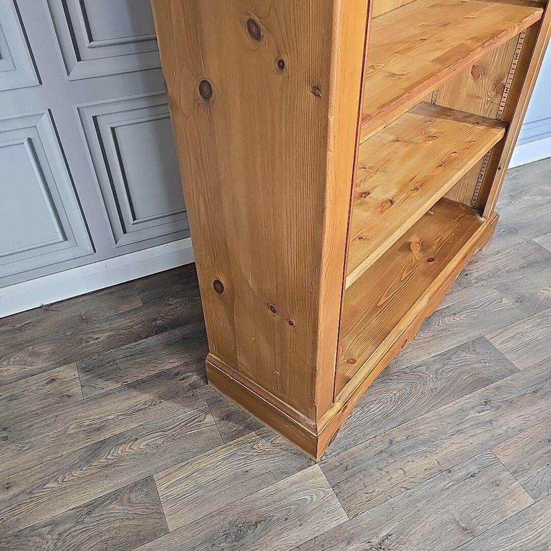 Retro Pine Wood Bookcase Vintage Large 7ft Solid Shelf Shelves Shelving Unit photo 440.0