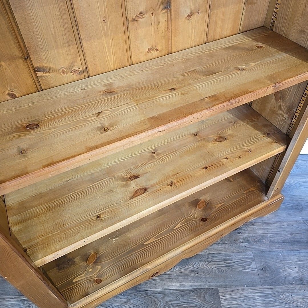 photo for sale Retro Pine Wood Bookcase Vintage Large 7ft Solid Shelf Shelves Shelving Unit
