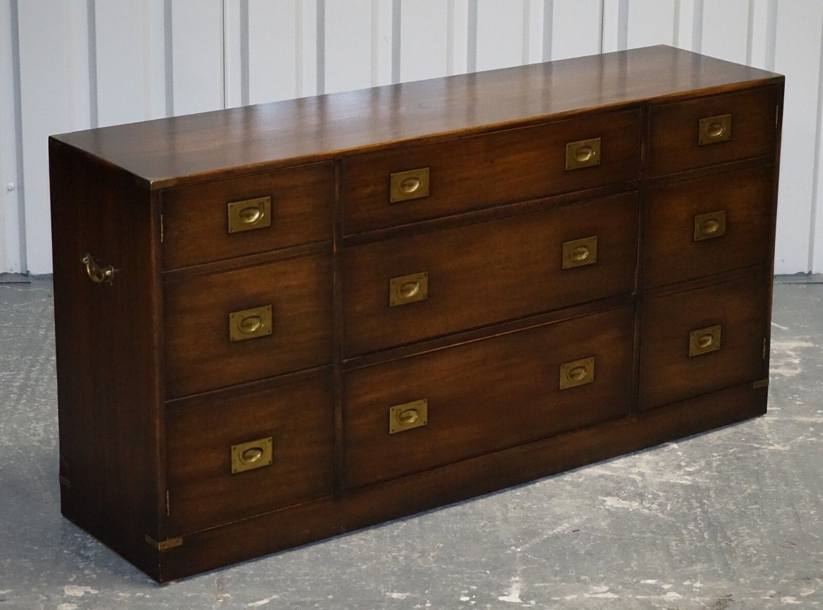 1950's British Bevan Funnell Military Campaign Sideboard Brass Fittings photo furniture
