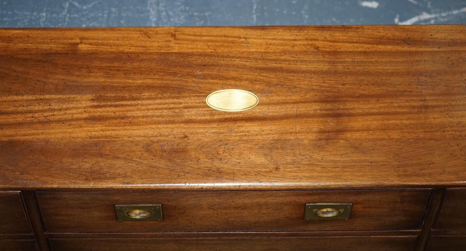 photo furniture 1950's English Bevan Funnel Military Campaign Sideboard Brass Fittings