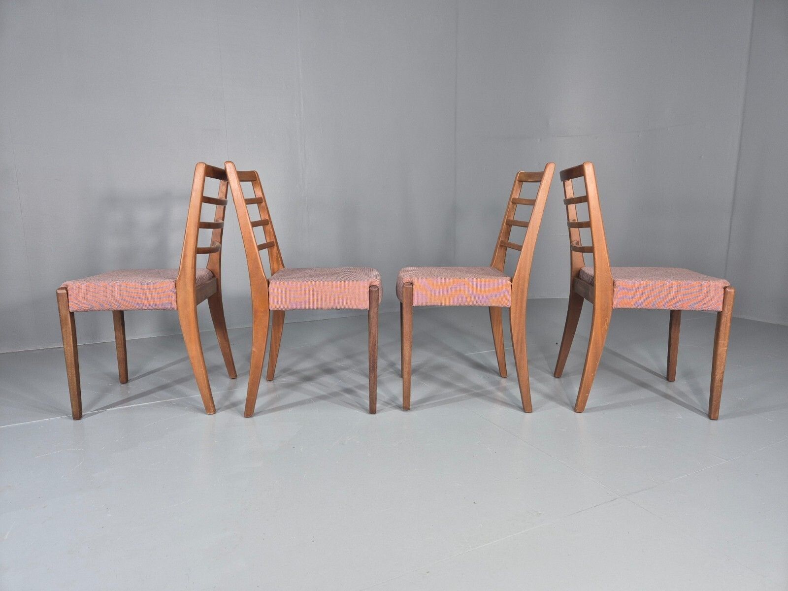 4 Vintage Mid Century Dining Chairs 1960s Retro New Upholstery Mdin photo vinterior
