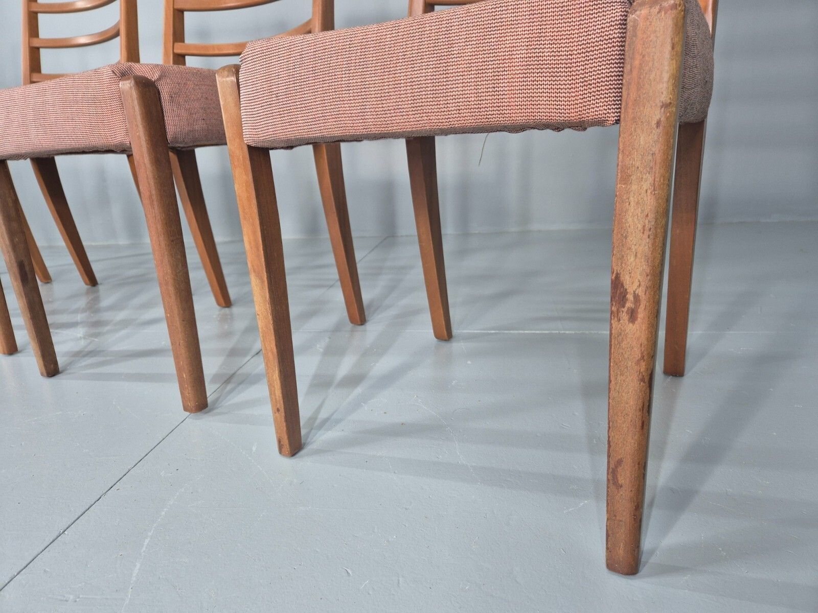 photo buy 4 Vintage Mid Century Dining Chairs 1960s Retro New Upholstery Mdin