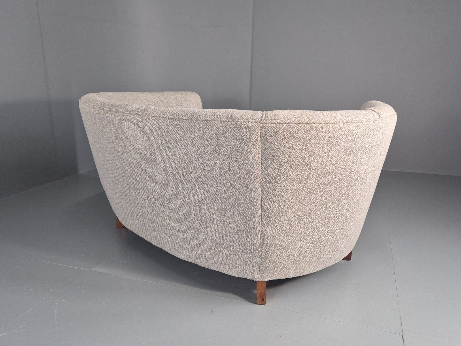 photo buy Vintage Art Deco Banana 2 Seat Sofa Danish New Upholstery 1930s M2ss