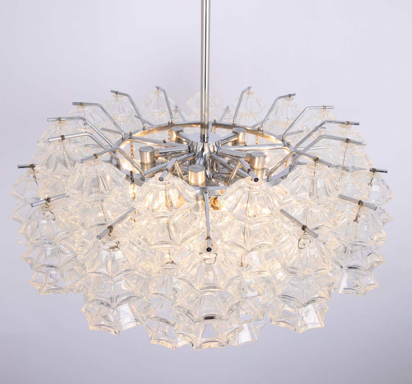 photo furniture Large Rare Pagoda Glass Chandelier By Kalmar, Austria, 1960s