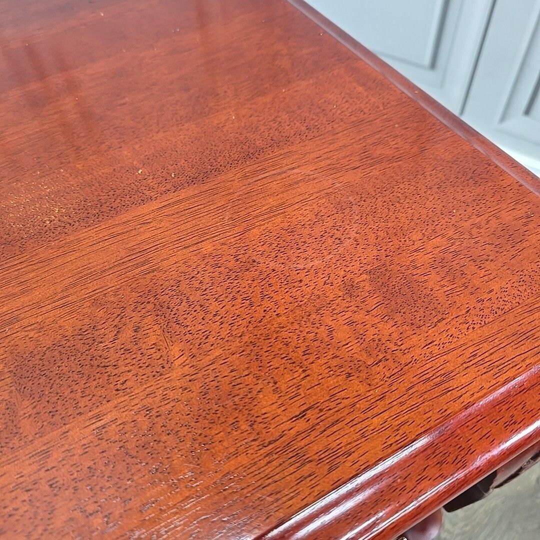 Antique Pair 2 Solid Wood Bedside End Lamp Tables Drawers Queen Anne   Mahogany photo vinterior