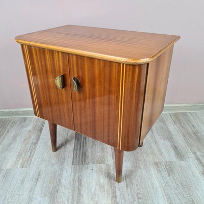 Mid Century Cabinet In Wood With Inlay, 1960s photo vintage