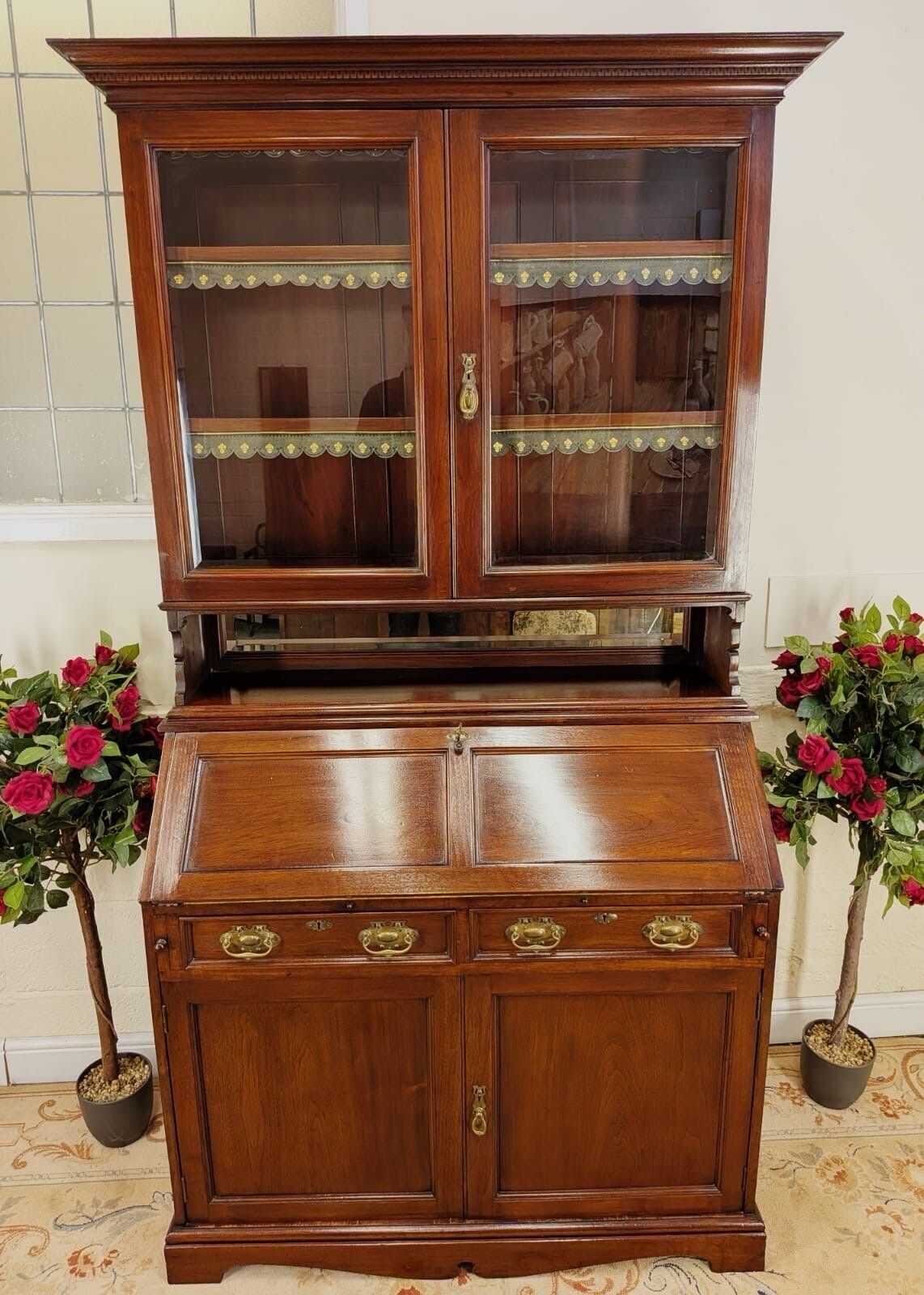 Victorian A Blain & Son Of Liverpool Mahogany Bookcase Bureau 1880 photo furniture