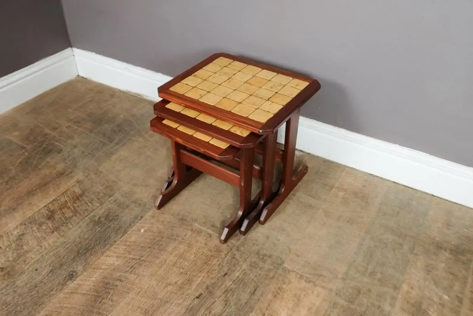 Vintage Retro G Plan Nest Of 3 Tiled Tables