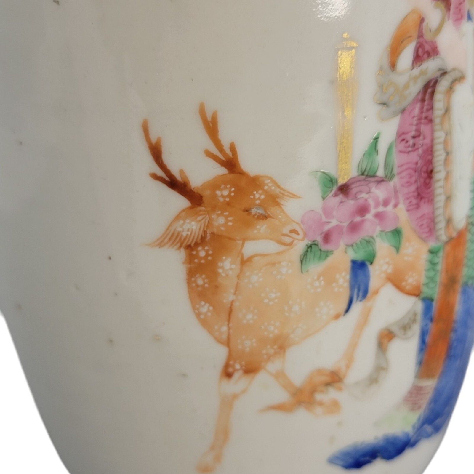 photo vinterior Chinese Famille Rose Porcelain Vase With Magu And Shoulao, Jingdezhen, C. 1870