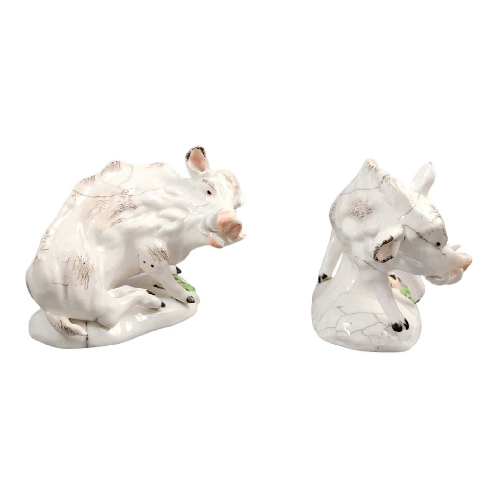 18th Century Derby Porcelain Manufactory Pair Of Wild Boars C.1755 Soft Paste photo 9000.0