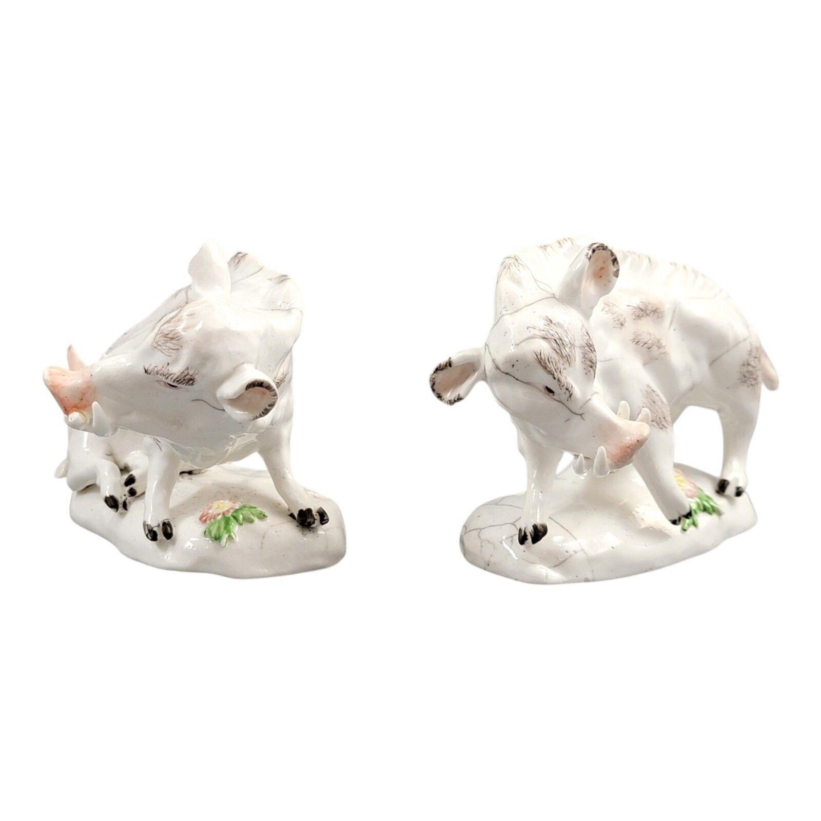 18th Century Derby Porcelain Manufactory Pair Of Wild Boars C.1755 Soft Paste photo vinterior