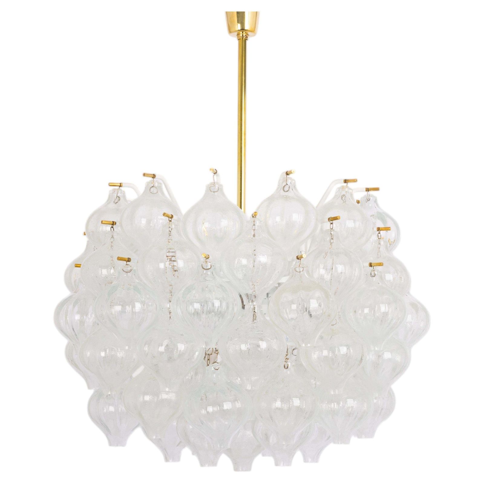 Large Tulipan Glass Chandelier By Kalmar, Austria, 1960s