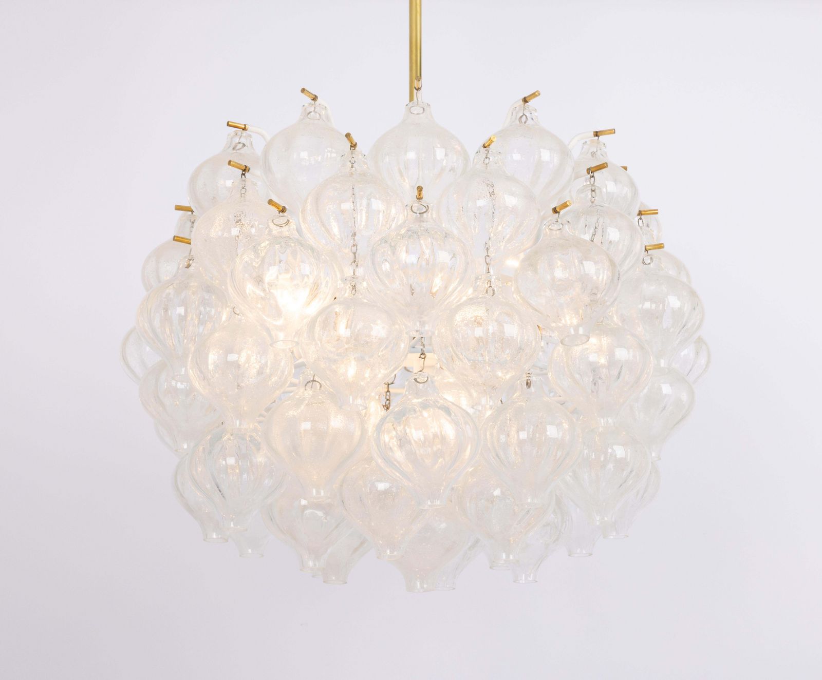 Large Tulipan Glass Chandelier By Kalmar, Austria, 1960s photo vintage