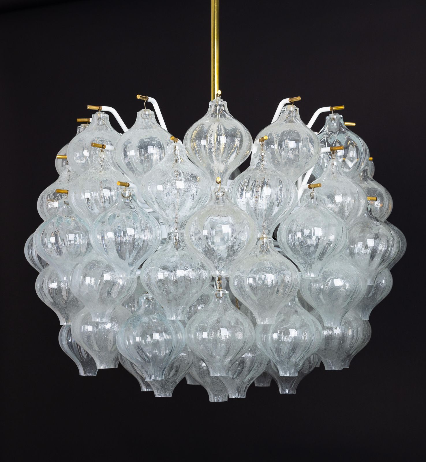 photo vinterior Large Tulipan Glass Chandelier By Kalmar, Austria, 1960s