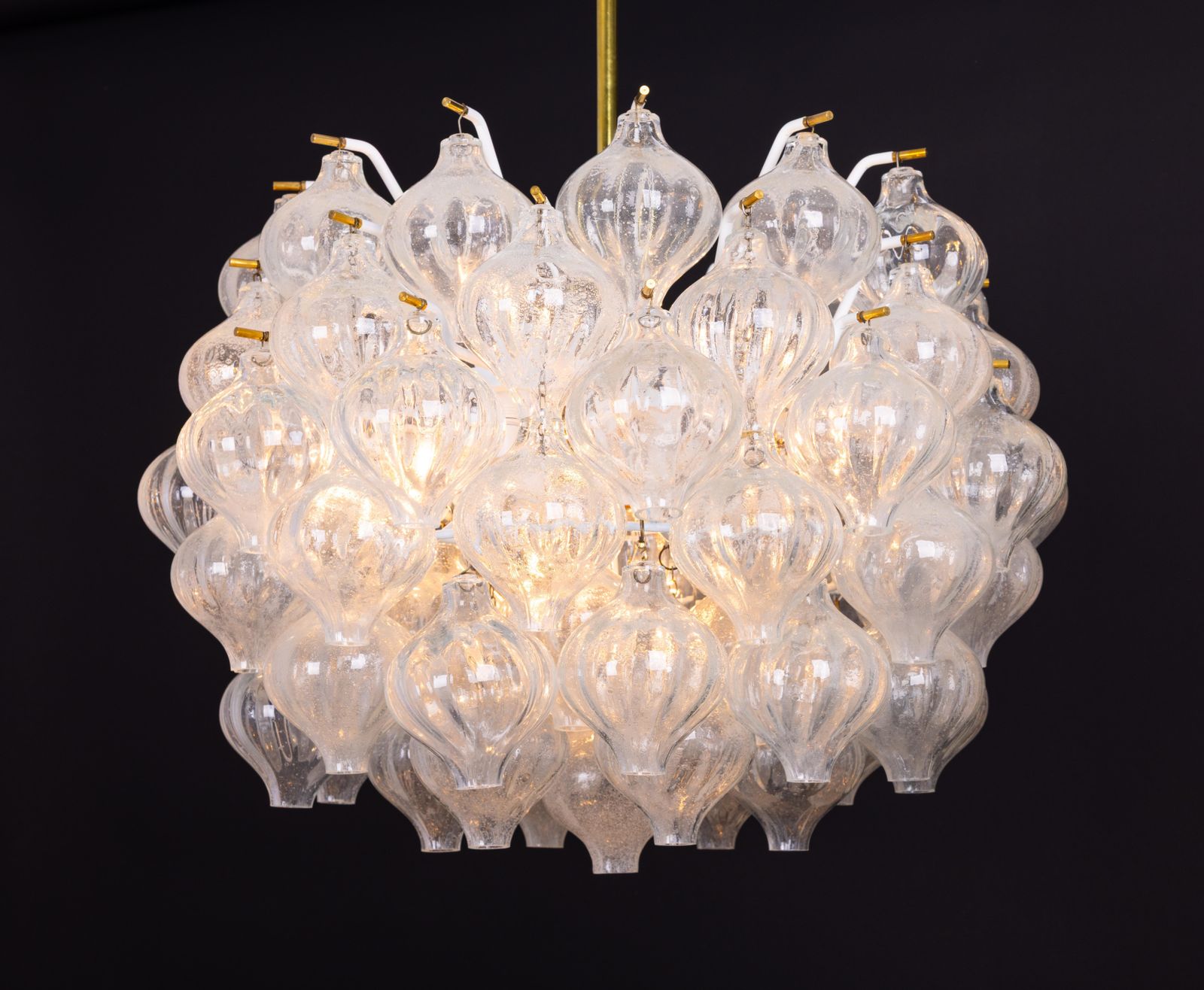 photo vintage Large Tulipan Glass Chandelier By Kalmar, Austria, 1960s