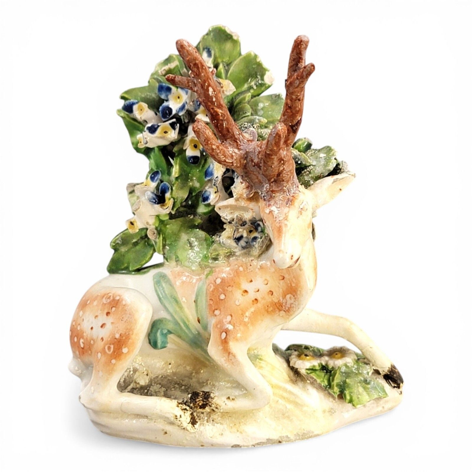 Georgian Era Derby Porcelain Recumbent Stag Patch Period C.1760 Soft Paste