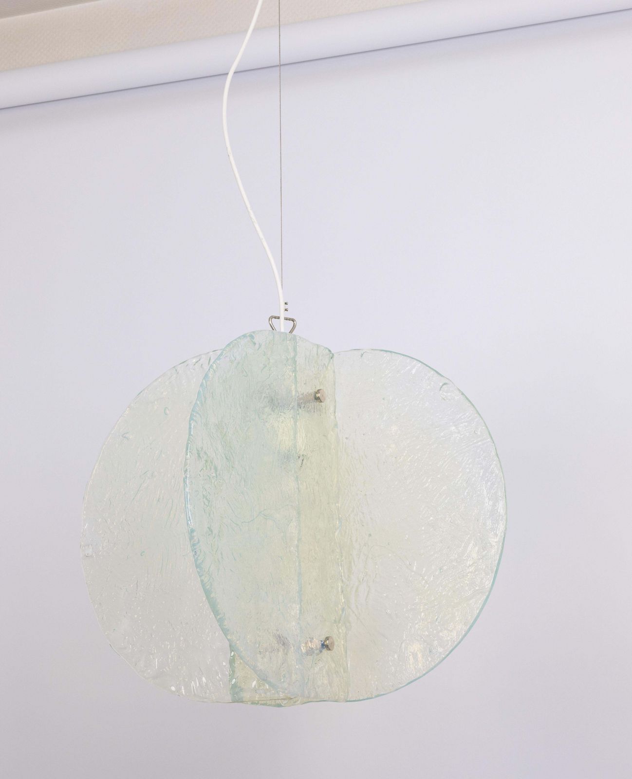 Stunning Clear Blue Murano Pendant Light Design Carlo Nason By Mazzega, 1970s photo Lighting