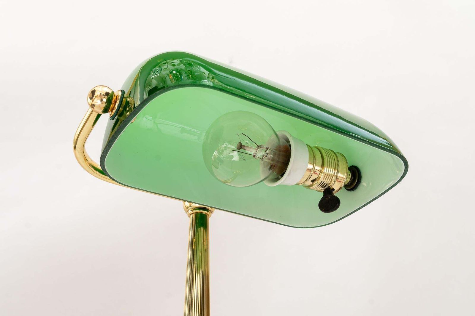 Art Deco Banker Lamp With Green Glass Shade Vienna Around 1920s photo 734.0