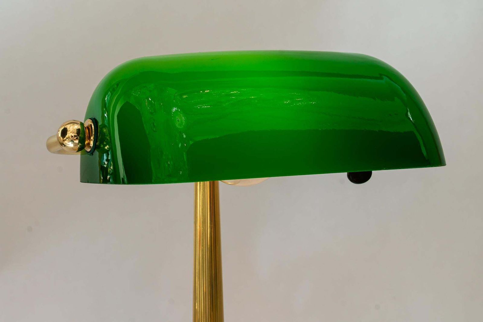 photo furniture Art Deco Banker Lamp With Green Glass Shade Vienna Around 1920s