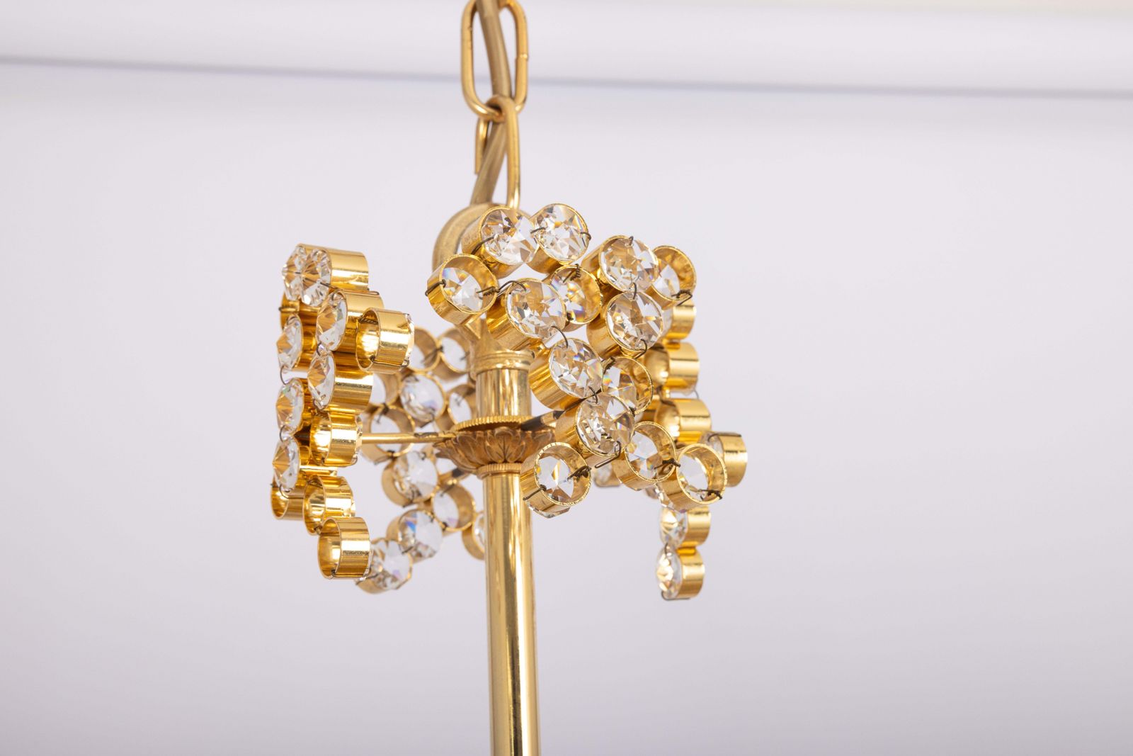 Gilt Brass And Crystal Glass Encrusted Chandeliers By Palwa, Germany, 1970s photo buy