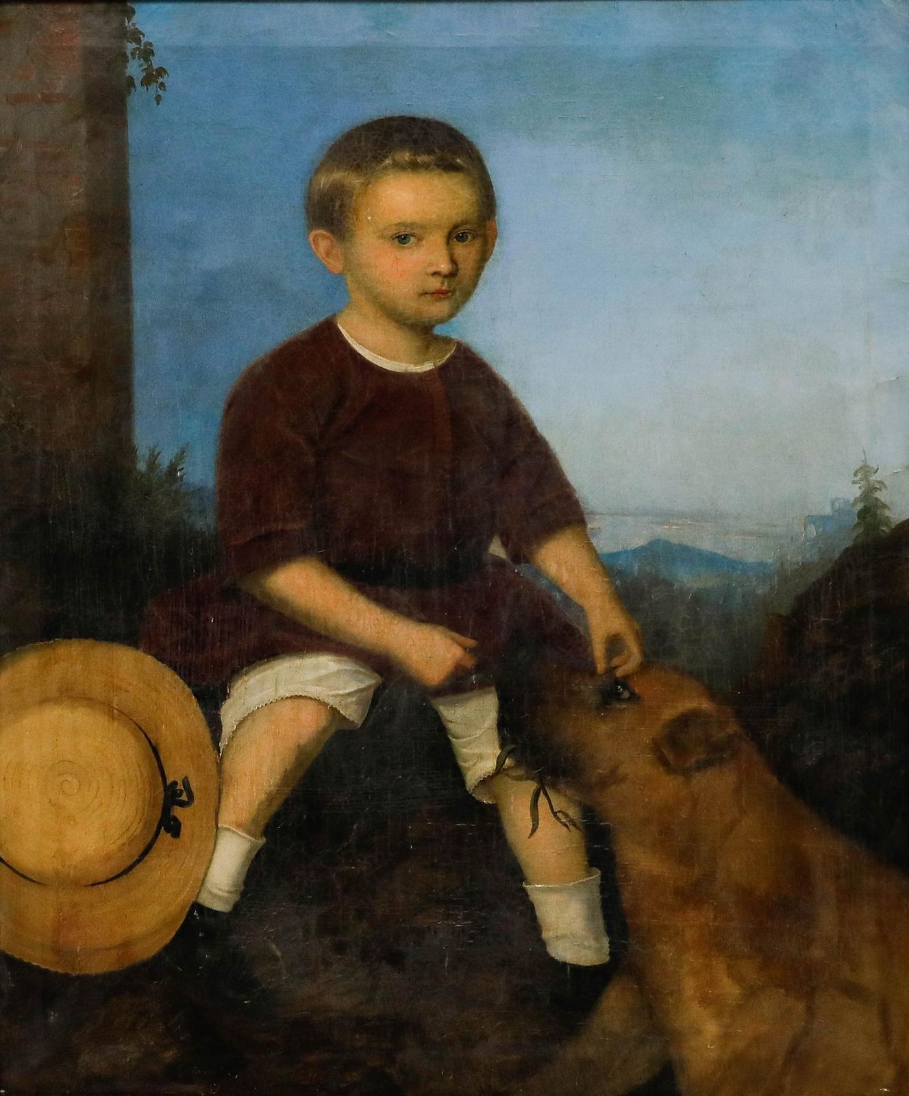 Attrib. Franz Xaver Mandl   19th Century Oil, Young Boy & His Faithful Companion photo furniture