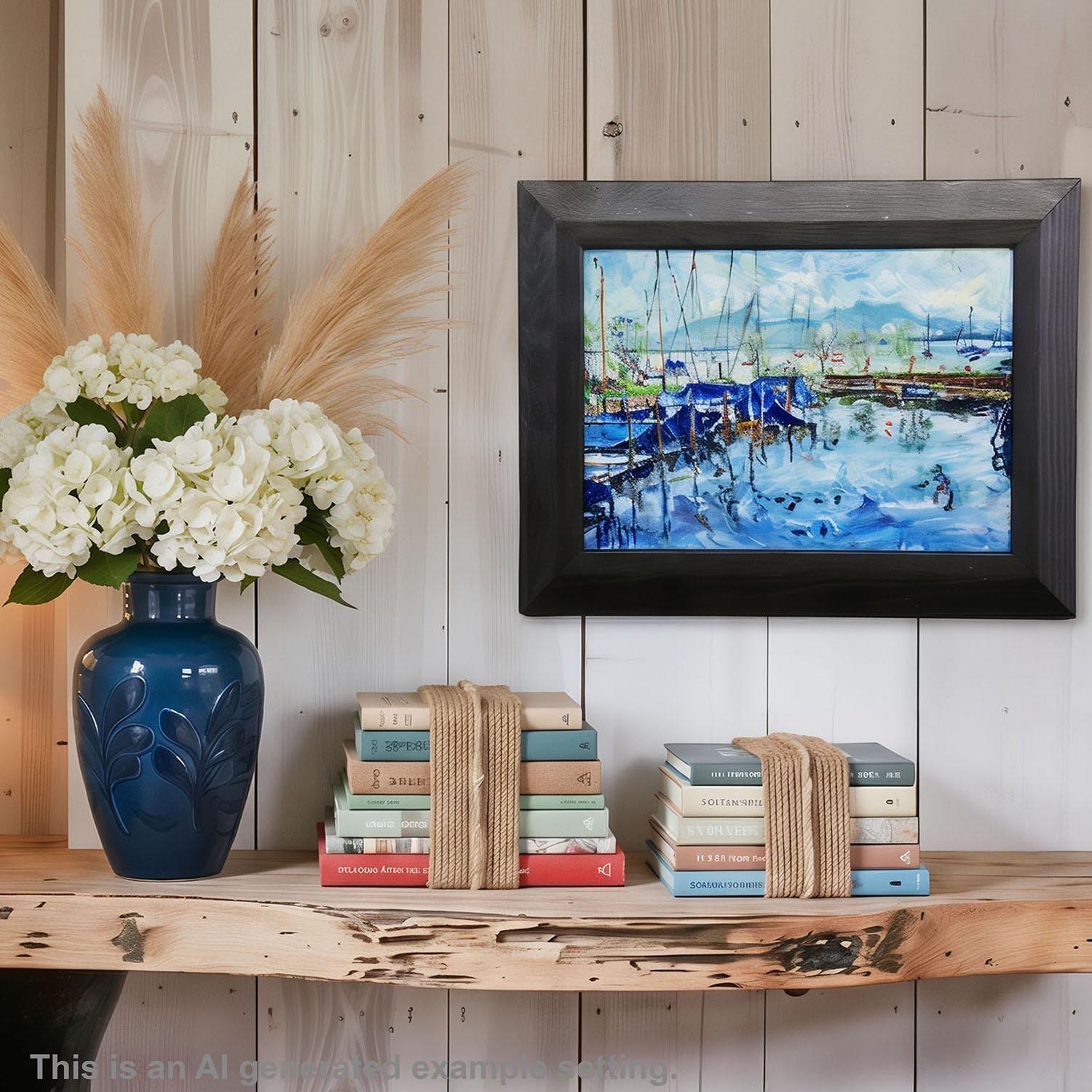 Oil Painting By Alexander Michael  Boat Harbor Fraueninsel 1994 photo for sale