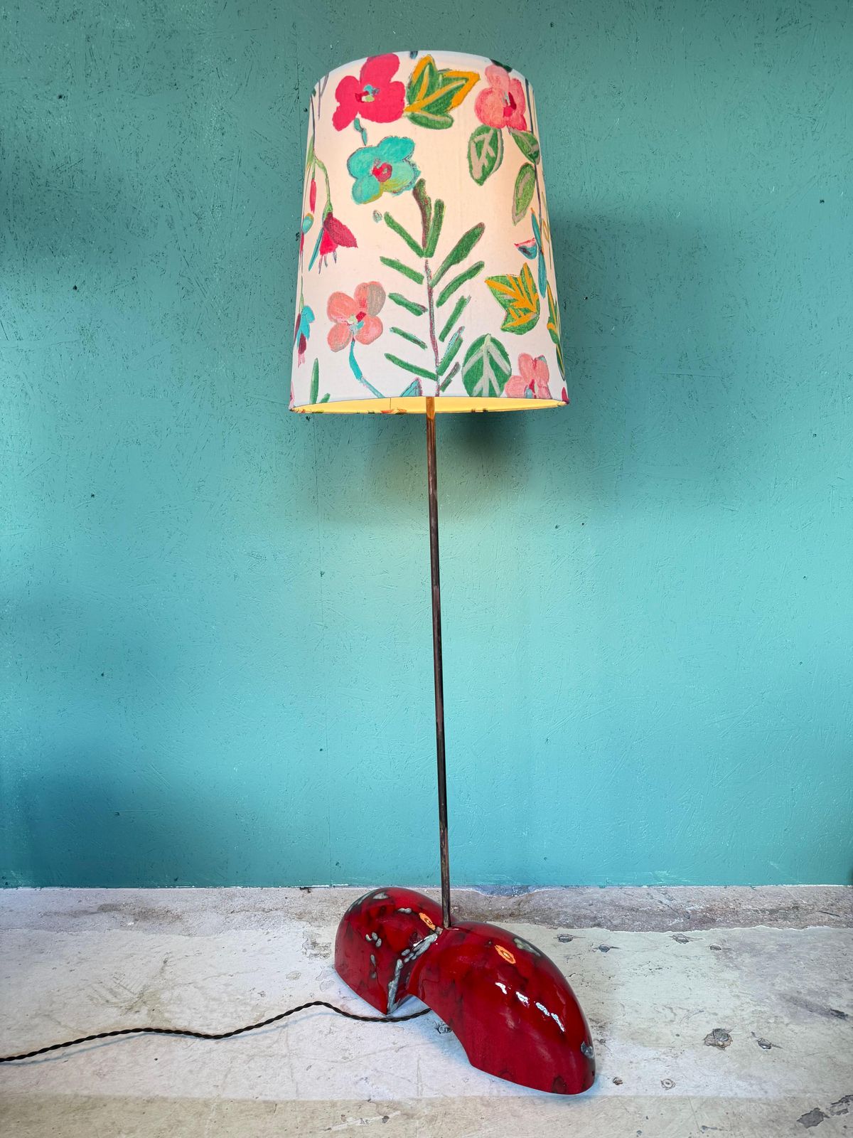 A Unique, One Of A Kind Artist Made Ceramic Floor Lamp photo for sale