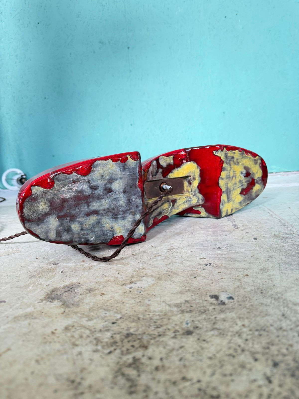 952.0 A Unique, One Of A Kind Artist Made Ceramic Floor Lamp photo