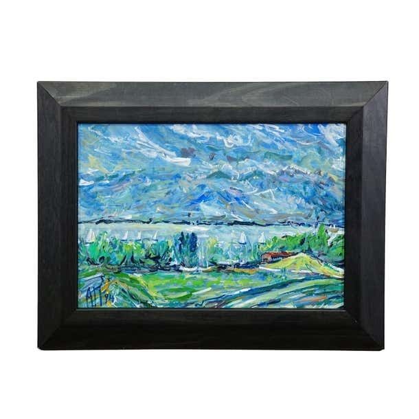 Gollenshausen, Lake Chiemsee – Oil Painting By Alexander Michael, 1994 photo furniture