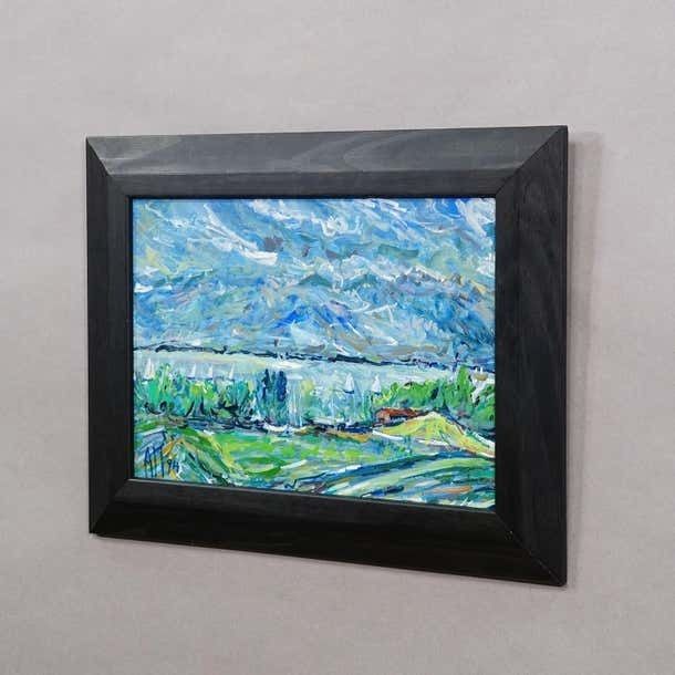 Gollenshausen, Lake Chiemsee – Oil Painting By Alexander Michael, 1994 photo Art