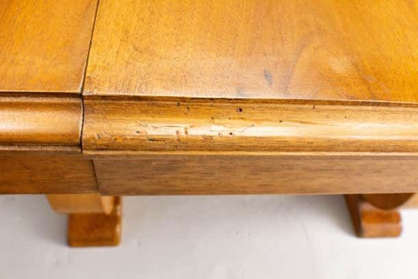 Dining Walnut Table With Central Extension Art Déco Period, Circa 1930 France photo vintage