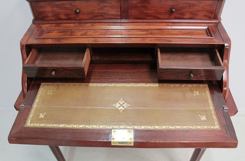 Office Of Lady In Gradin Mahogany 19th photo vintage