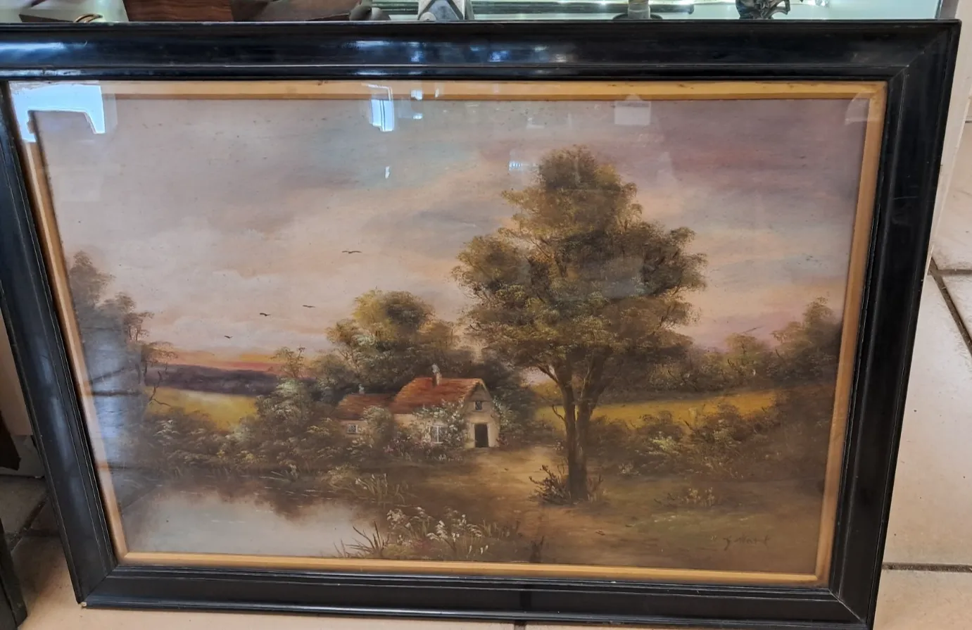 Victorian Oil On Board Set Of 3 Pastoral Scene Paintings   Original Frames (A/F) photo for sale