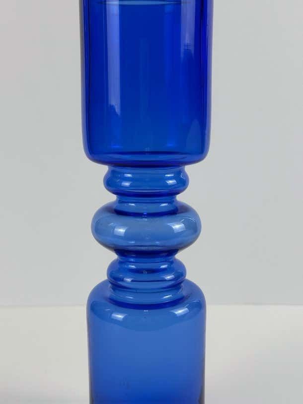 Cobalt Blue Glass Vase, Nanny Still Style, Handcrafted In Romania, 1970s photo Home Decor