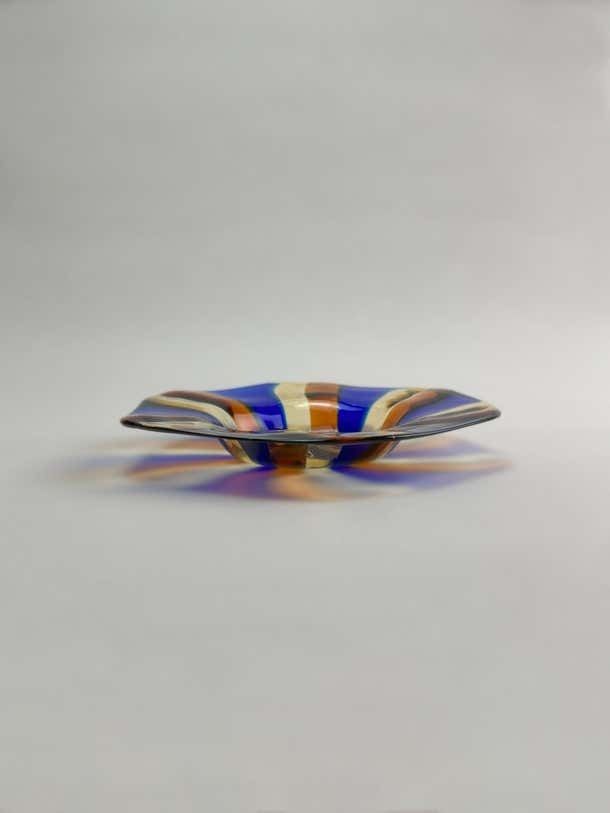 Murano Striped Art Glass Candy Dish, Fratelli Toso, 1970s Italy photo furniture