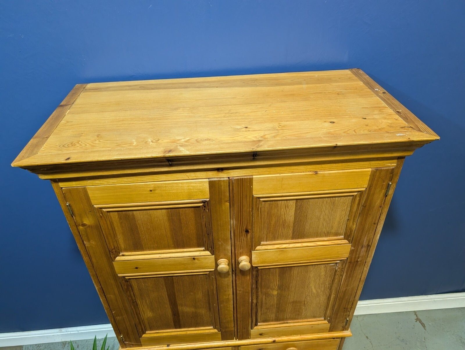 photo furniture Vintage Pine Wardrobe Armoire Larder Linen Closet Bedroom Kitchen Drawers Chest.