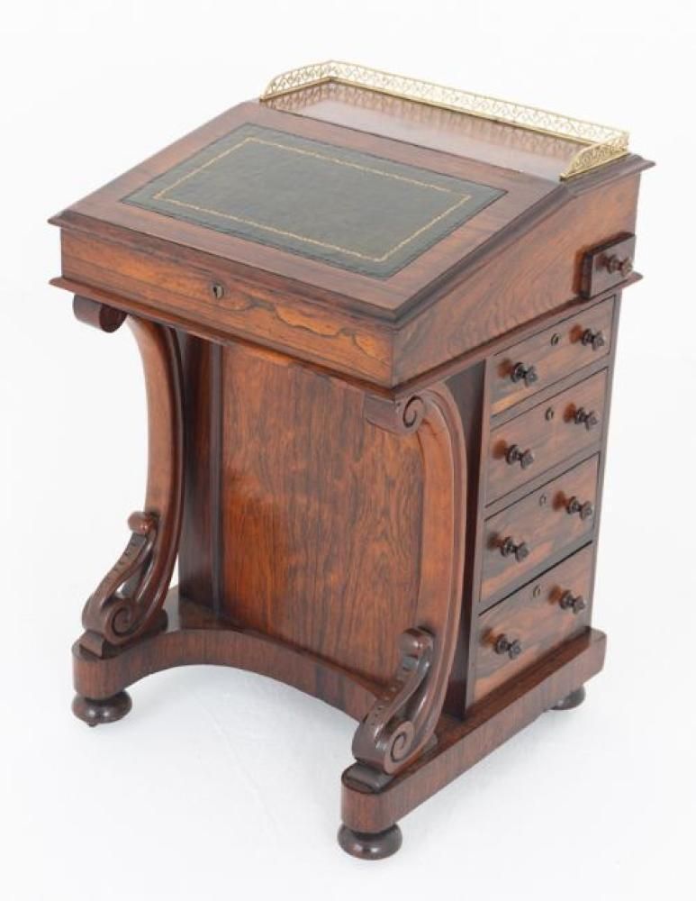 William IV Davenport Desk Period Antique 19th Century