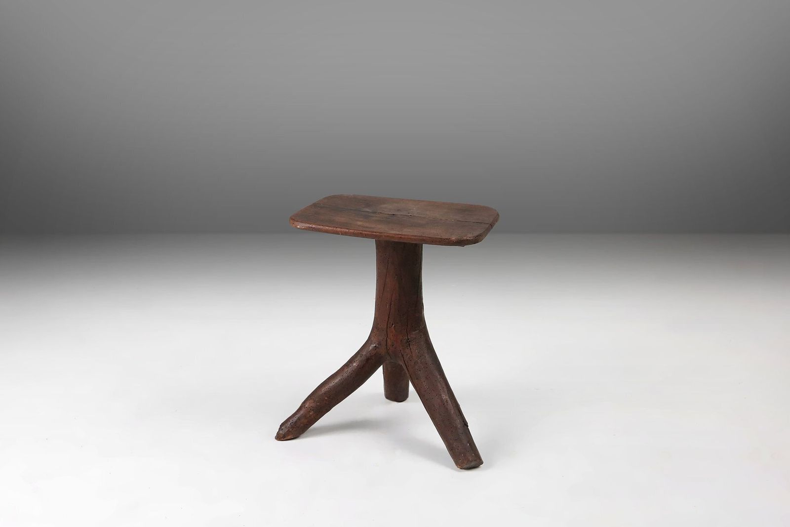 Wooden Stool With Tree Branch Legs, France, 1850s