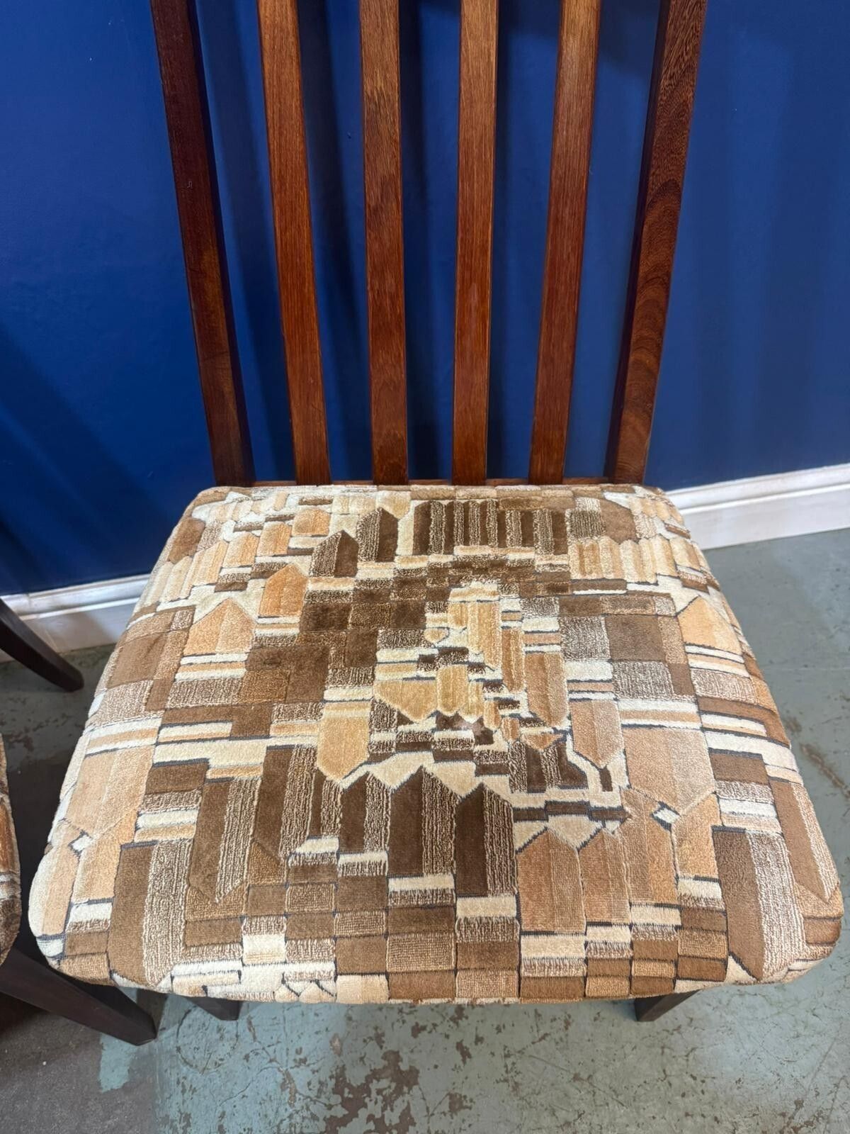 Set Of 2 G Plan Dining Chairs Fresco Teak Fabric Padded Vintage Mid Century. photo vintage