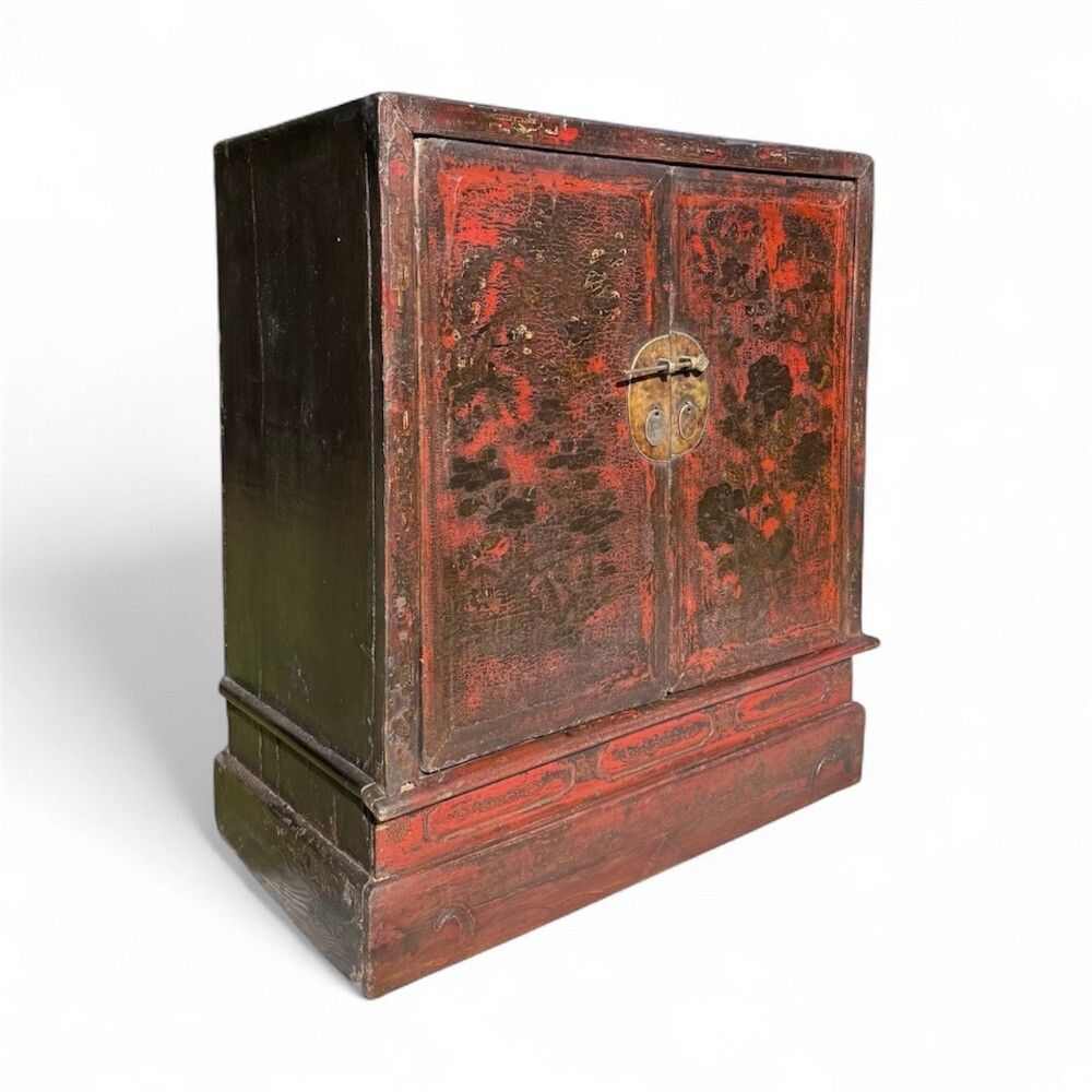 Pair Of Antique 19thc Chinoiserie Lacquered Side Cabinets photo furniture