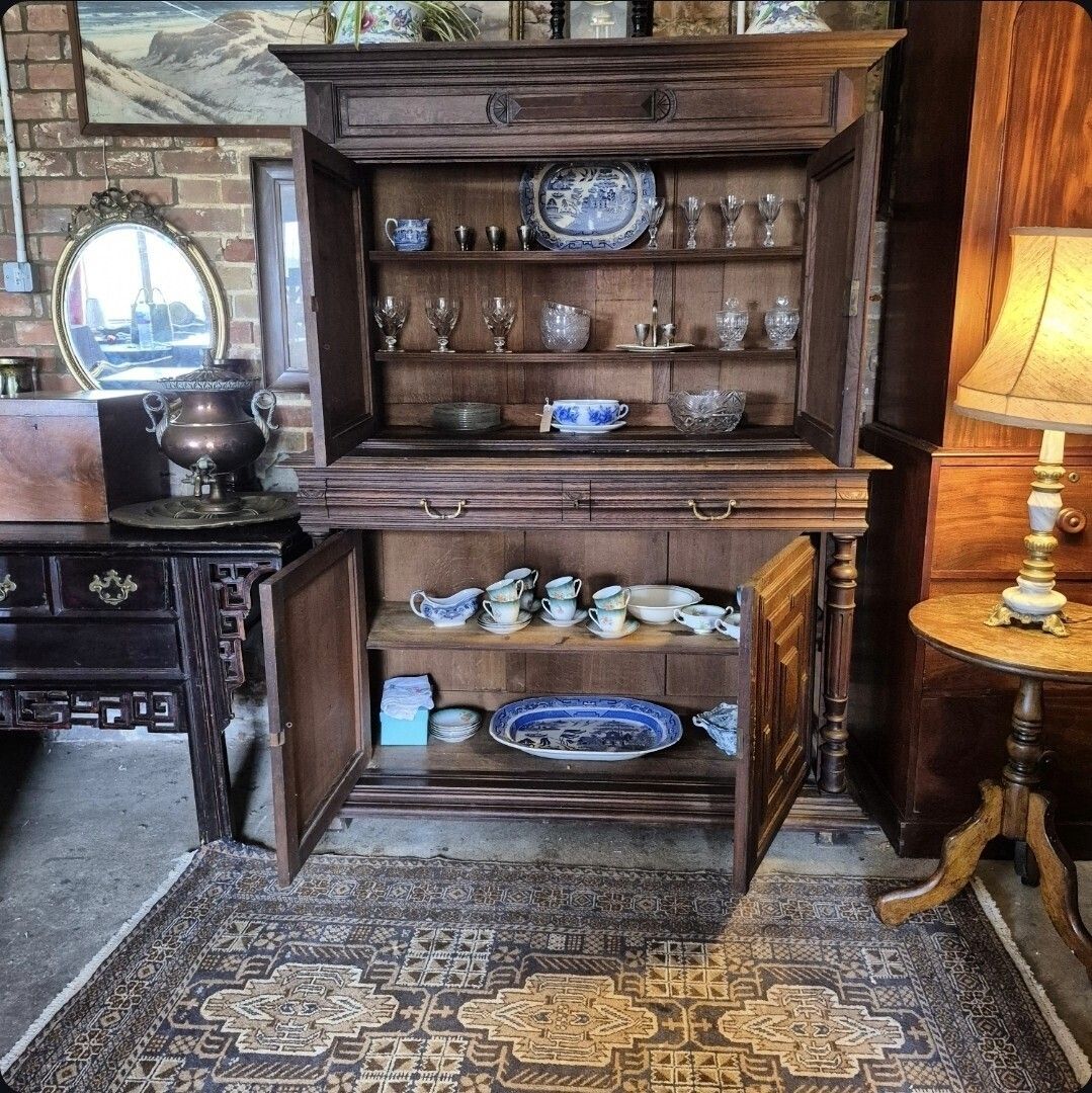 A Handsome Provincial French Oak Circa 1880 Geometric Sideboard Larder Cupboard photo for sale