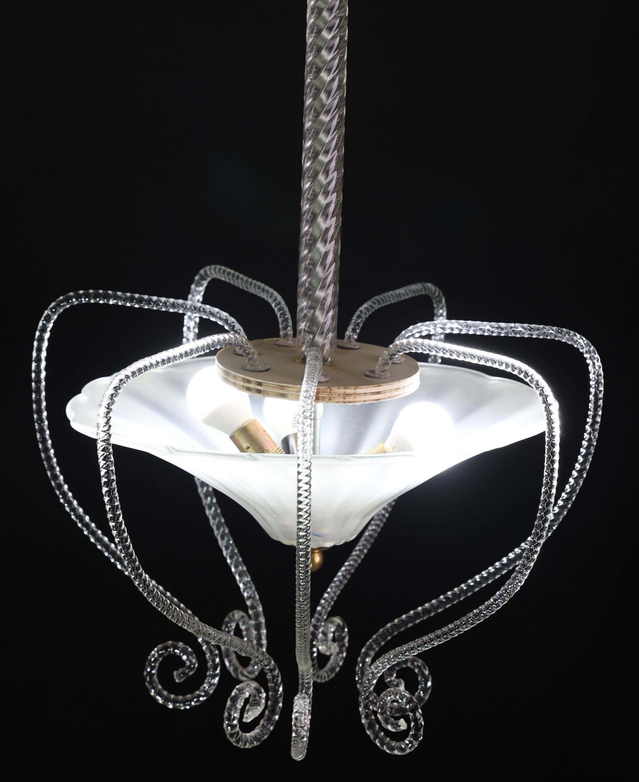 Art Decò Barovier E Toso "Fountain" Murano Glass Chandelier, 1950 photo Lighting