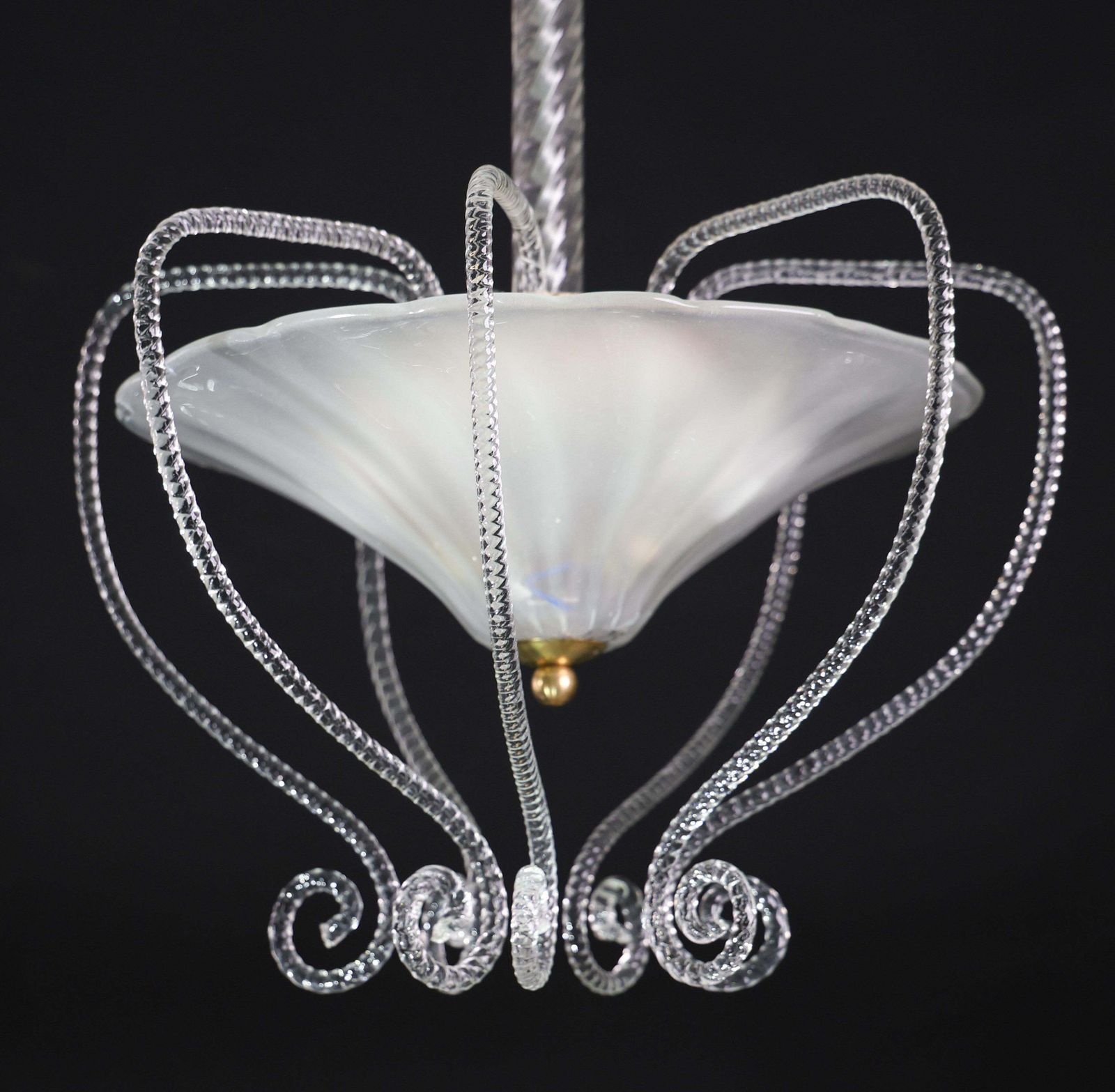 photo vintage Art Decò Barovier E Toso "Fountain" Murano Glass Chandelier, 1950
