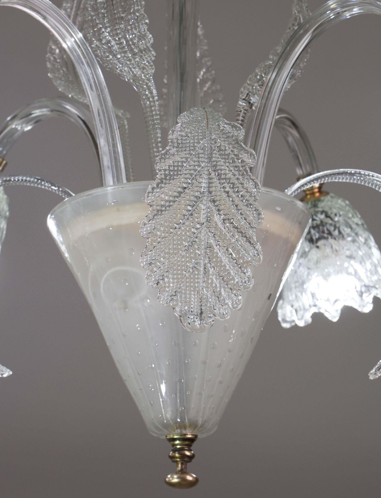 Italian Art Deco Chandelier By Barovier & Toso "Bubble" Murano Glass, 1940s photo 2664.0