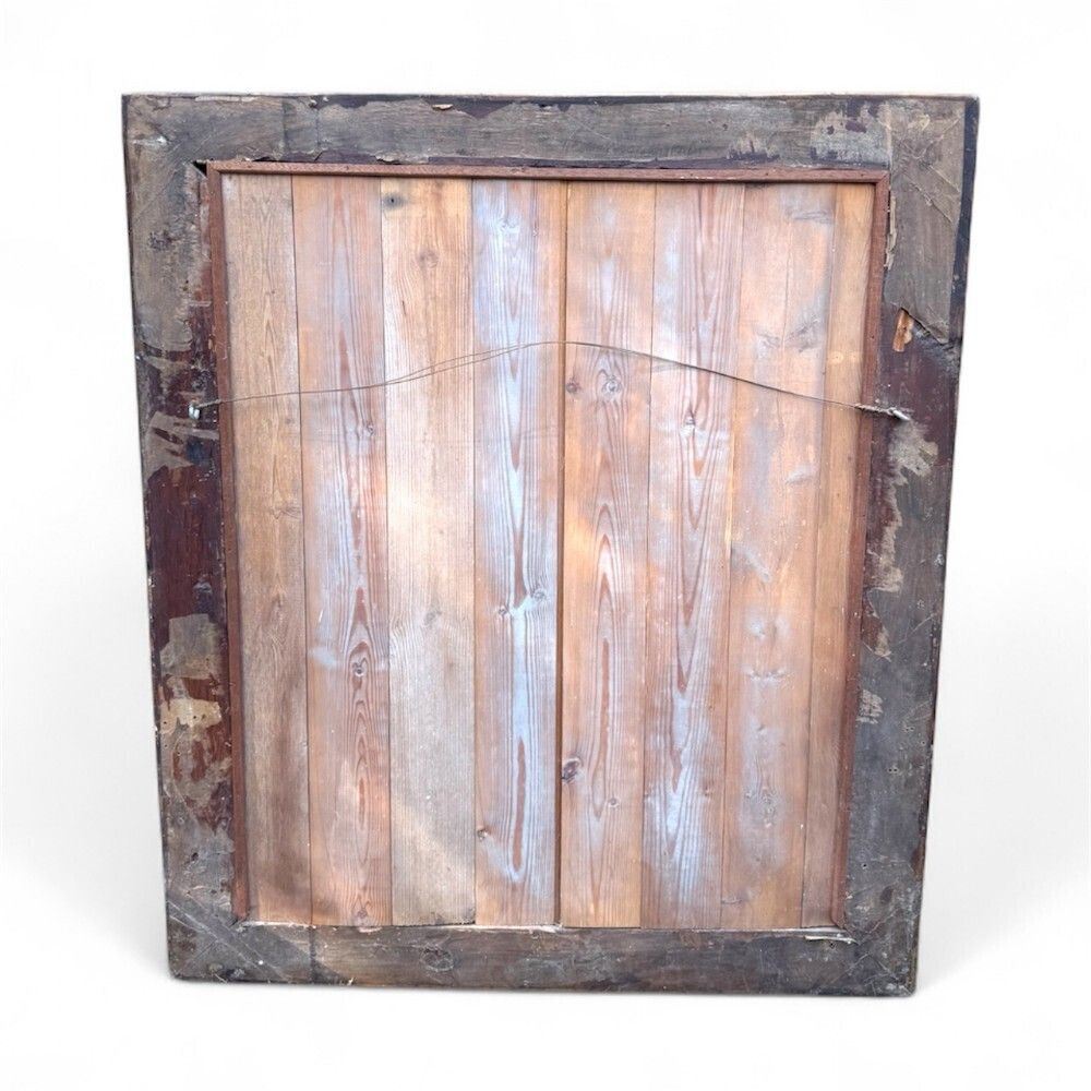 Elegant Late Georgian Carved Pine Picture Or Mirror Frame With Floral Print photo Art
